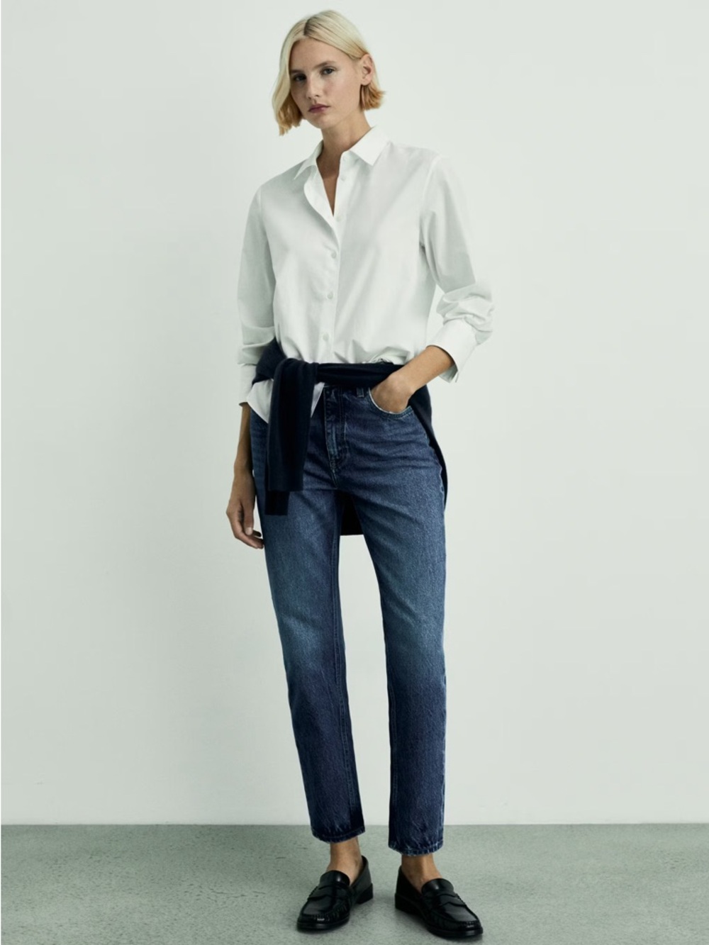 Brand new Mango Straight-Leg Jeans in Dark Blue Wash